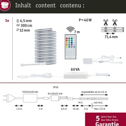 MaxLED 1000 Strip LED Kit de base COB 3m RGBW 27W 1038lm/m RGBW+ 60VA