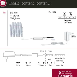 MaxLED 250 Strip LED Smart Home Zigbee 3.0 Kit de base 1,5m RGBW+ 1,5m revêtue IP44 9W 200lm/m 30 LEDs/m RGBW+ 24VA