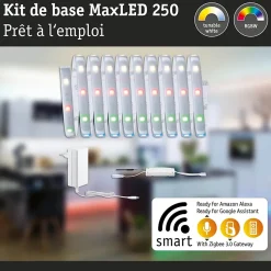 MaxLED 250 Strip LED Smart Home Zigbee 3.0 Kit de base 3m RGBW+ 3m revêtue IP44 15W 200lm/m 30 LEDs/m RGBW+ 36VA
