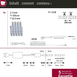 MaxLED 500 Strip LED Smart Home Zigbee 3.0 Kit de base 1,5m Tunable White revêtue 9W 550lm/m Tunable White 20VA