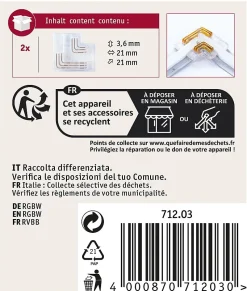 MaxLED accessoires Strip LED 2er-Set Edge 90 Kit de 2 RGBW max. 144W RGBW