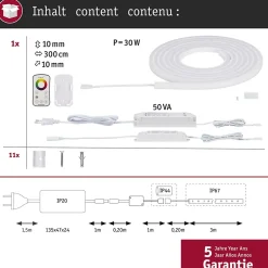 MaxLED Flow Strip LED Kit de base RGB 3m revêtue 27W 400lm/m 120 LEDs/m RGB 36VA