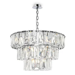 Maytoni Puntes Plafonnier moderne Puntes à 3 niveaux et 18 lumières en chrome