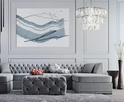 Maytoni Puntes Plafonnier moderne Puntes à 3 niveaux et 18 lumières en chrome