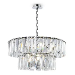 Maytoni Puntes Plafonnier moderne Puntes à 2 niveaux et 12 lumières en chrome