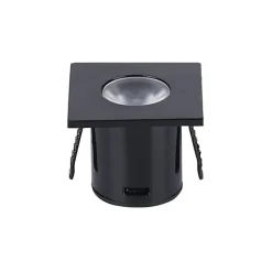 Mini Spot LED Encastrable 1W 90 degrés carré Noir - Blanc Chaud 2300K - 3500K - SILAMP