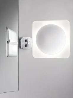 Miroir cosmétique LED Bela Avec ampoule IP44 3000K 260lm 230V 5,7W Chrome Blanc Miroir