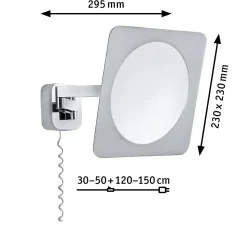 Miroir cosmétique LED Bela Avec ampoule IP44 3000K 260lm 230V 5,7W Chrome Blanc Miroir