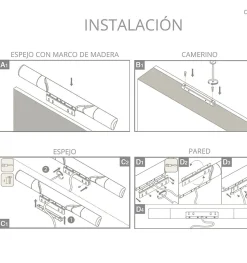 Miroir de maquillage, lampe murale hollywoodienne avec lumière froide (5700K), facile à installer, lampe de chevet (85 cm)