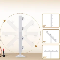 Miroir de maquillage nettlife avec éclairage hollywood mirror - miroir de courtoisie avec 9 led petit miroir cosmétique 3 modes