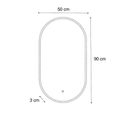 Miroir de salle de bain moderne avec LED et variateur tactile - Bouwina