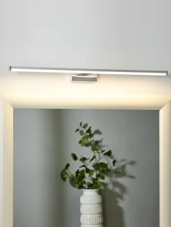 Miroir lumineux ONNO en synthétique avec LED intégré - Chrome Dépoli - Lucide