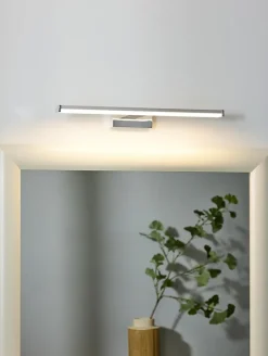 Miroir lumineux ONNO en synthétique avec LED intégré - Chrome Dépoli - Lucide