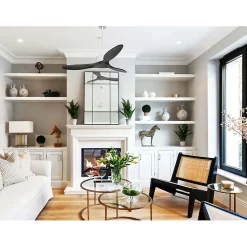 Modulo de KlassFan - Super destratificateur et ventilateur DC 132 cm Blanc pales bois noir sans Lumière 25 à 40 m²