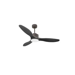 Modulo de KlassFan - Super destratificateur et ventilateur DC 132 cm Chocolat bois noir Lumière dimmable 25 à 40 m²