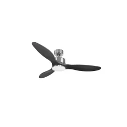 Modulo de KlassFan - Super destratificateur et ventilateur DC 132 cm Chrome bois noir Lumière dimmable 25 à 40 m²