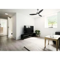 Modulo de KlassFan - Super destratificateur et ventilateur DC 132 cm Chrome bois noir Lumière dimmable 25 à 40 m²