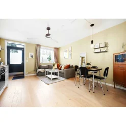 Modulo de KlassFan - Super destratificateur et ventilateur DC 166 cm Chocolat pales bois blanc avec Lumière 30 à 60 m²