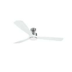 Modulo de KlassFan - Super destratificateur et ventilateur DC 166 cm Chrome pales bois blanc avec Lumière 30 à 60 m²