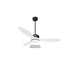 Modulo de KlassFan - Super destratificateur et ventilateur DC 132 cm Gris basalte pales bois blanc Lumière dimmable 25 à 40 m²