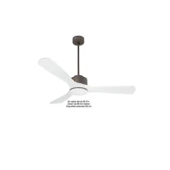 Modulo de KlassFan - Super destratificateur et ventilateur DC 132 cm Chocolat bois blanc Lumière dimmable 25 à 40 m²