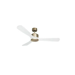 Modulo de KlassFan - Super destratificateur et ventilateur DC 132 cm Laiton pales bois blanc sans Lumière 25 à 40 m²