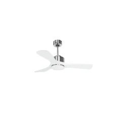 Modulo de KlassFan - Super destratificateur et ventilateur DC 106 cm Chrome pales bois blanc Lumière dimmable 15 à 20 m²