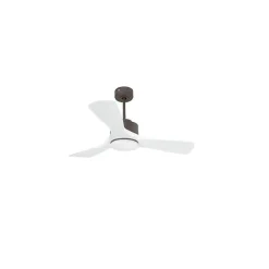 Modulo de KlassFan - Super destratificateur et ventilateur DC 106 cm Chocolat pales bois blanc Lumière dimmable 15 à 20 m²