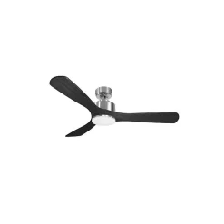 Modulo de KlassFan - Super destratificateur et ventilateur DC 132 cm Chrome bois noir Lumière dimmable 25 à 40 m²