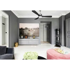 Modulo de KlassFan - Super destratificateur et ventilateur DC 132 cm Chrome bois noir Lumière dimmable 25 à 40 m²