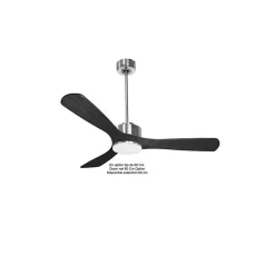 Modulo de KlassFan - Super destratificateur et ventilateur DC 132 cm Chrome bois noir Lumière dimmable 25 à 40 m²