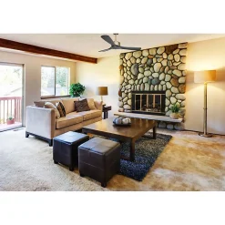 Modulo de KlassFan - Super destratificateur et ventilateur DC 132 cm Laiton pales bois noir sans Lumière 25 à 40 m²