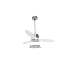 Modulo de KlassFan - Super destratificateur et ventilateur DC 106 cm Chrome pales bois blanc sans Lumière 15 à 20 m²