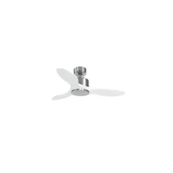 Modulo de KlassFan - Super destratificateur et ventilateur DC 106 cm Chrome pales bois blanc sans Lumière 15 à 20 m²