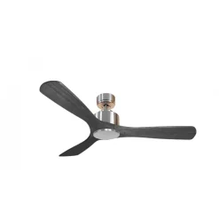 Modulo de KlassFan - Super destratificateur et ventilateur DC 132 cm Chrome pales bois noir sans Lumière 25 à 40 m²