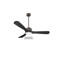 Modulo de KlassFan - Super destratificateur et ventilateur DC 132 cm Chocolat bois noir Lumière dimmable 25 à 40 m²