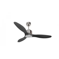 Modulo de KlassFan - Super destratificateur et ventilateur DC 132 cm Chrome pales bois noir sans Lumière 25 à 40 m²