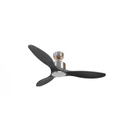 Modulo de KlassFan - Super destratificateur et ventilateur DC 132 cm Chrome pales bois noir sans Lumière 25 à 40 m²