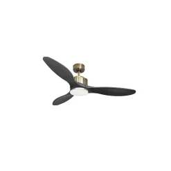 Modulo de KlassFan - Super destratificateur et ventilateur DC 132 cm Laiton bois noir Lumière dimmable 25 à 40 m²