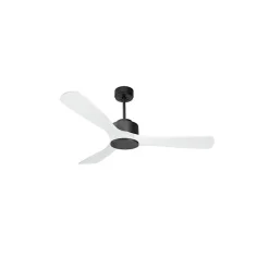 Modulo de KlassFan - Super destratificateur et ventilateur DC 132 cm Gris basalte pales bois blanc sans Lumière 25 à 40 m²