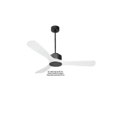 Modulo de KlassFan - Super destratificateur et ventilateur DC 132 cm Gris basalte pales bois blanc sans Lumière 25 à 40 m²
