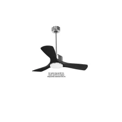 Modulo de KlassFan - Super destratificateur et ventilateur DC 106 cm Chrome pales bois noir Lumière dimmable 15 à 20 m²
