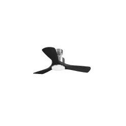 Modulo de KlassFan - Super destratificateur et ventilateur DC 106 cm Chrome pales bois noir Lumière dimmable 15 à 20 m²