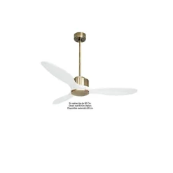 Modulo de KlassFan - Super destratificateur et ventilateur DC 132 cm Laiton pales bois blanc sans Lumière 25 à 40 m²