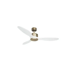 Modulo de KlassFan - Super destratificateur et ventilateur DC 132 cm Laiton pales bois blanc sans Lumière 25 à 40 m²