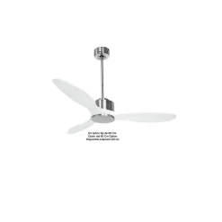 Modulo de KlassFan - Super destratificateur et ventilateur DC 132 cm Chrome pales bois blanc sans Lumière 25 à 40 m²