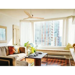 Modulo de KlassFan - Super destratificateur et ventilateur DC 132 cm Laiton pales bois clair sans Lumière 25 à 40 m²