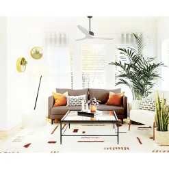 Modulo de KlassFan - Super destratificateur et ventilateur DC 132 cm Chocolat pales bois blanc sans Lumière 25 à 40 m²