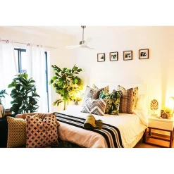 Modulo de KlassFan - Super destratificateur et ventilateur DC 106 cm Chrome pales bois blanc sans Lumière 15 à 20 m²