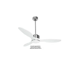 Modulo de KlassFan - Super destratificateur et ventilateur DC 132 cm Chrome bois blanc Lumière dimmable 25 à 40 m²